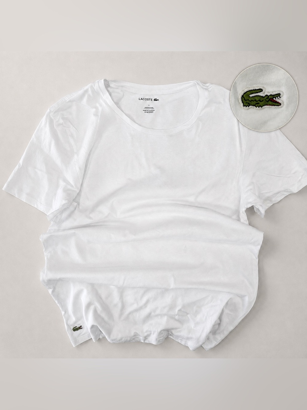 Lacoste crewneck t-shirt 100% cotton From the Lacoste underwear line, size L